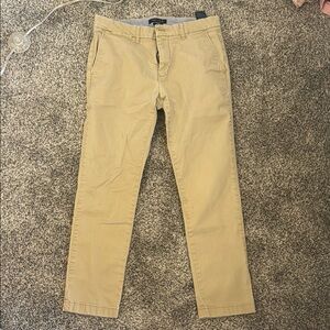 Tan Chino Pants with Straight Leg Design